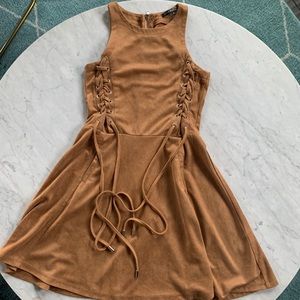 Adorable girls faux suede dress